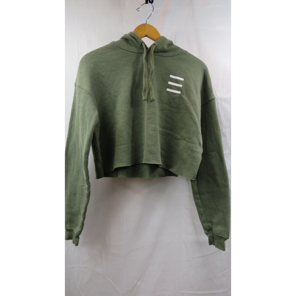 Bella + Canvas Women's Green Cropped Fleece Hoodie Size Small